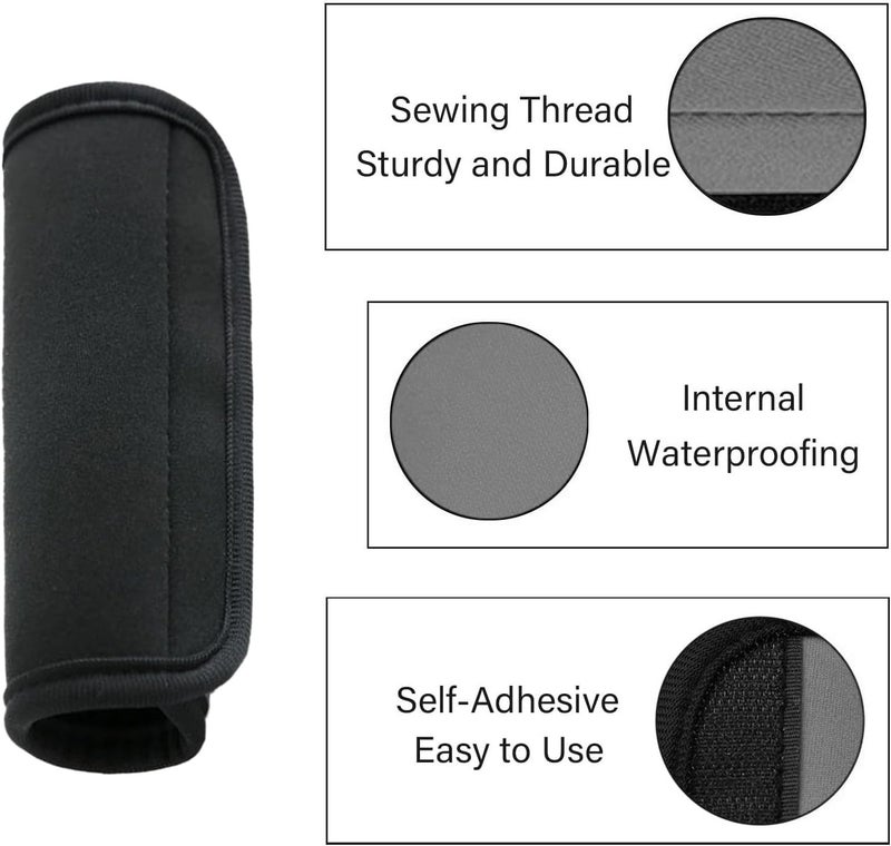 AUXBC Luggage Handle Wraps, Soft Travel Bag Handle Cover, Padded Handle Grip, Suitcase Tags Identifiers for Travel Accessories, Black, 2Pcs - Image 4